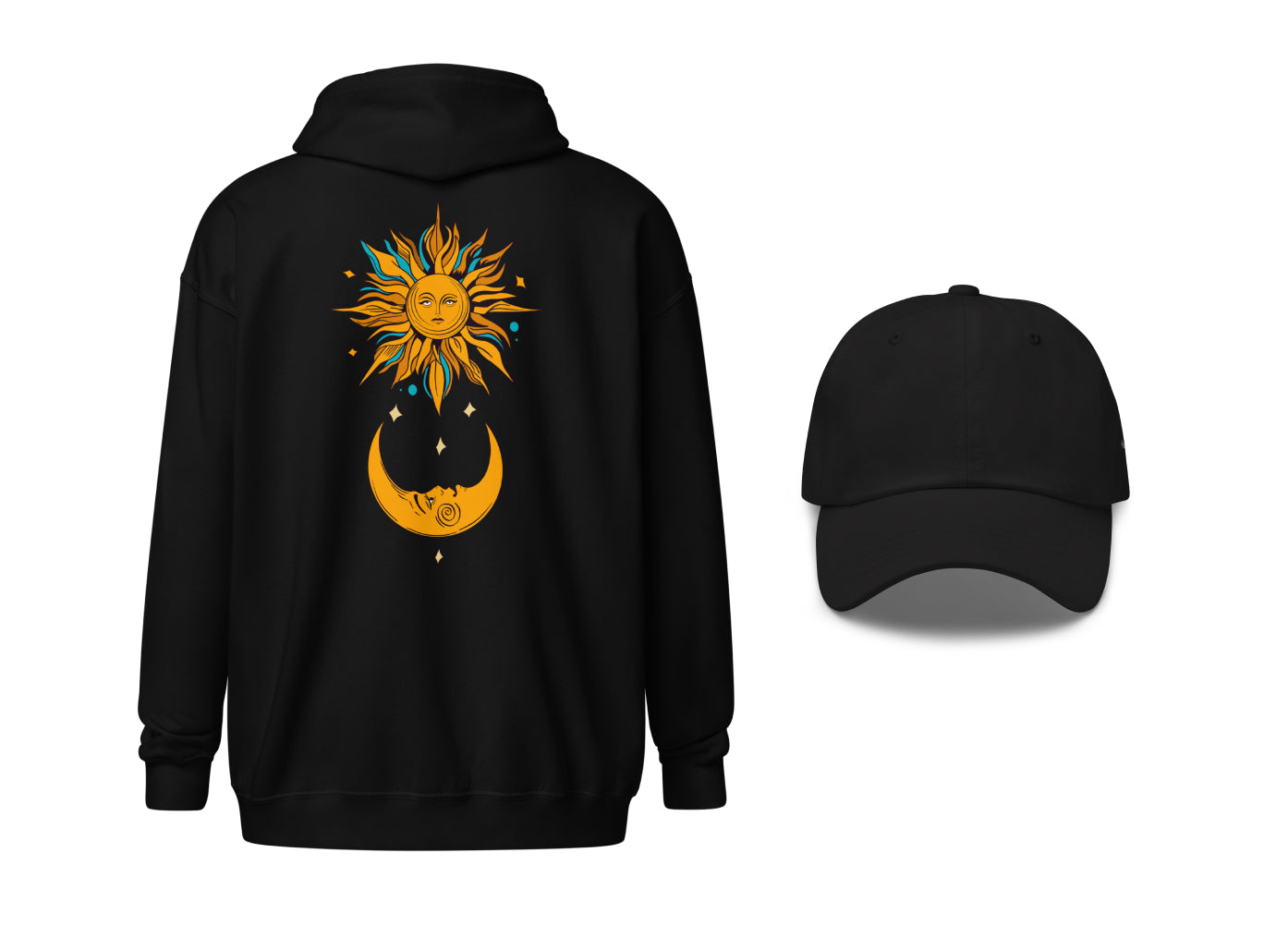 Celestial Sun & Moon Zip Hoodie Set