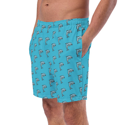 Dolphin Pattern Blue - All-Over Print Recycled Swim Trunks