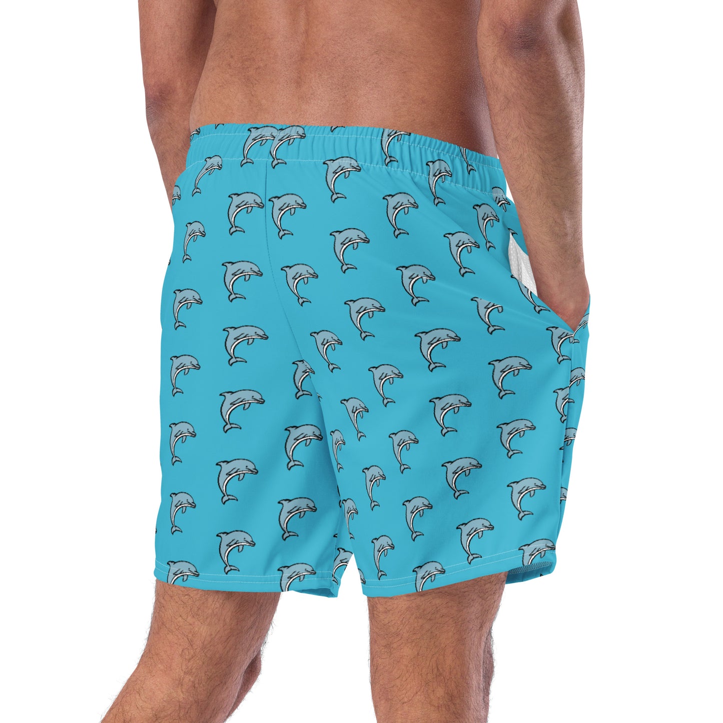 Dolphin Pattern Blue - All-Over Print Recycled Swim Trunks