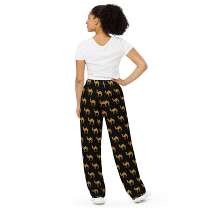 Camel (Black) - Unisex Wide-Leg Pants