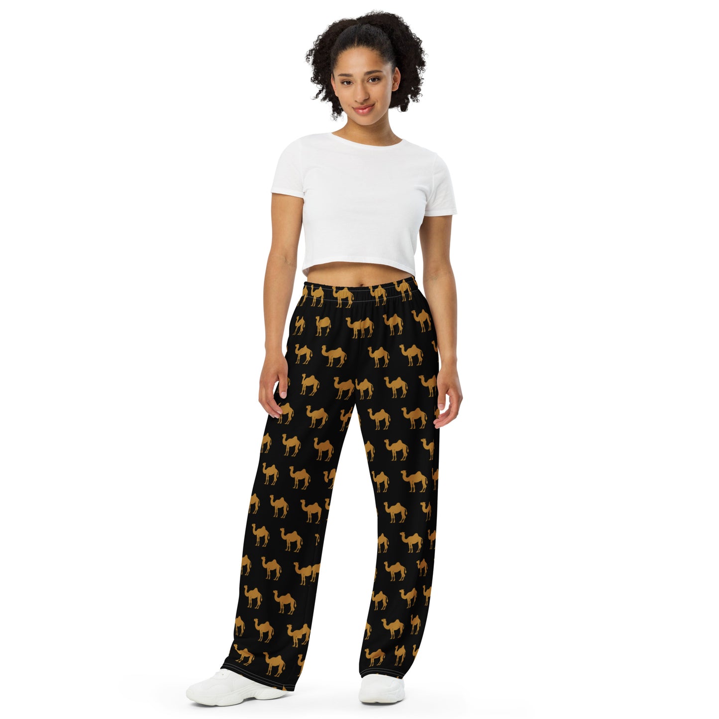 Camel (Black) - Unisex Wide-Leg Pants