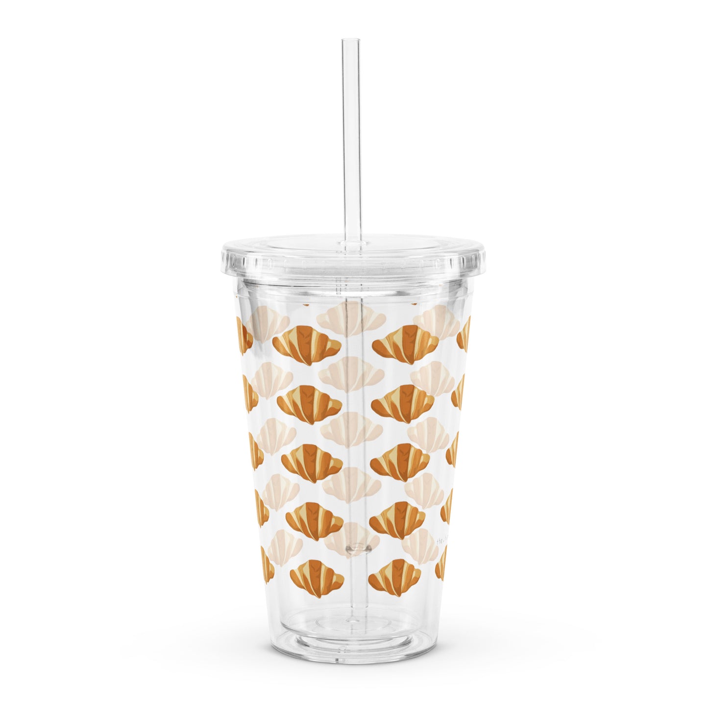 Croissant - Clear Plastic Tumbler