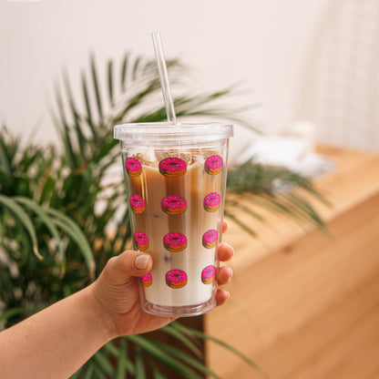 Donut Pattern - Clear Plastic Tumbler