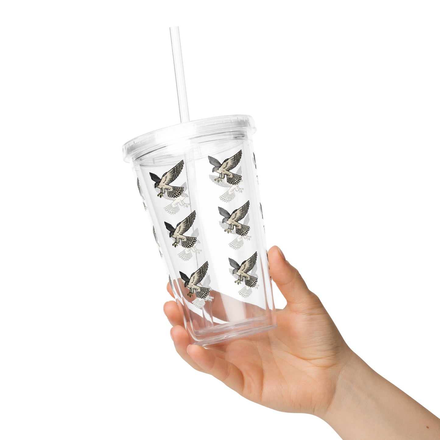 Falcon Pattern - Clear Plastic Tumbler