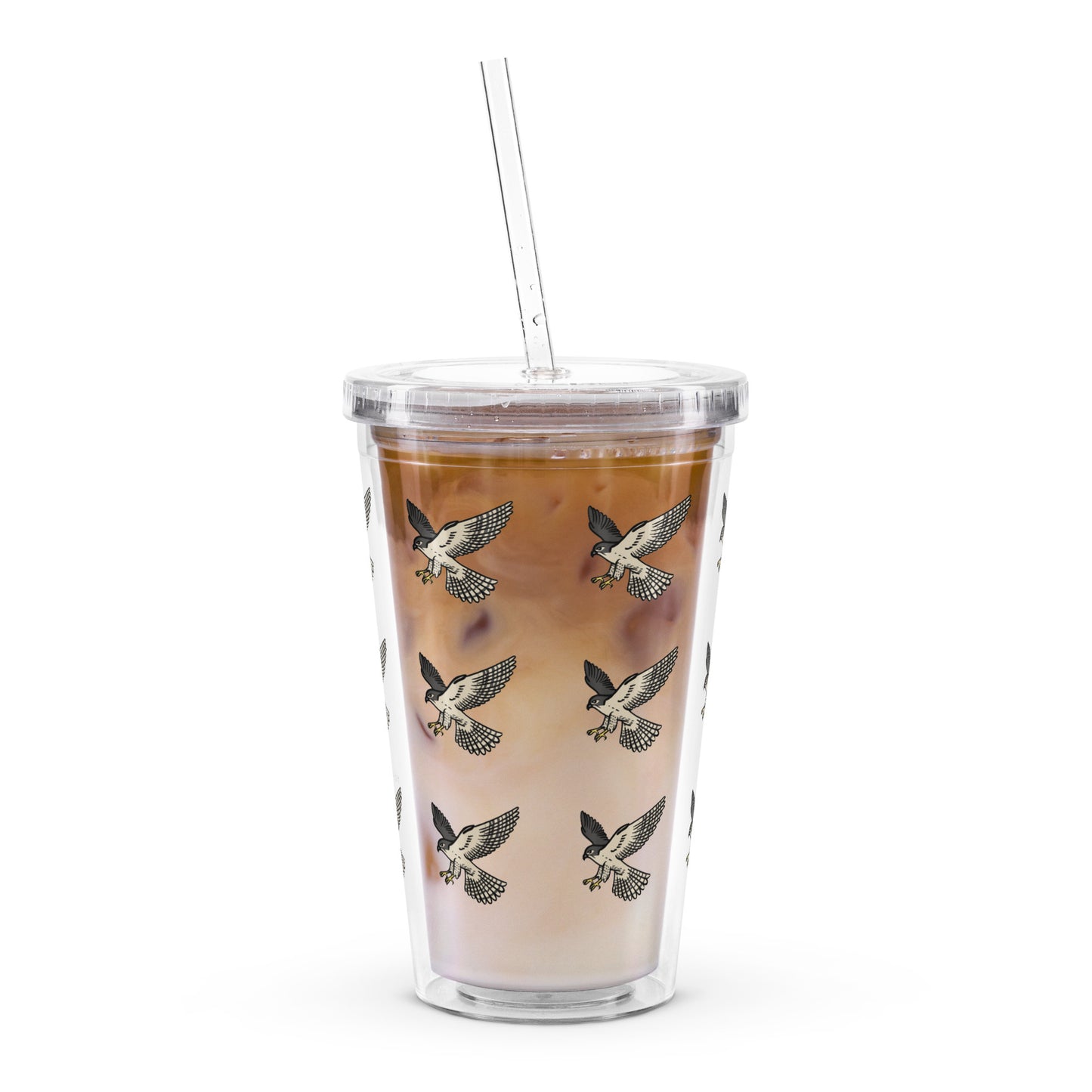 Falcon Pattern - Clear Plastic Tumbler