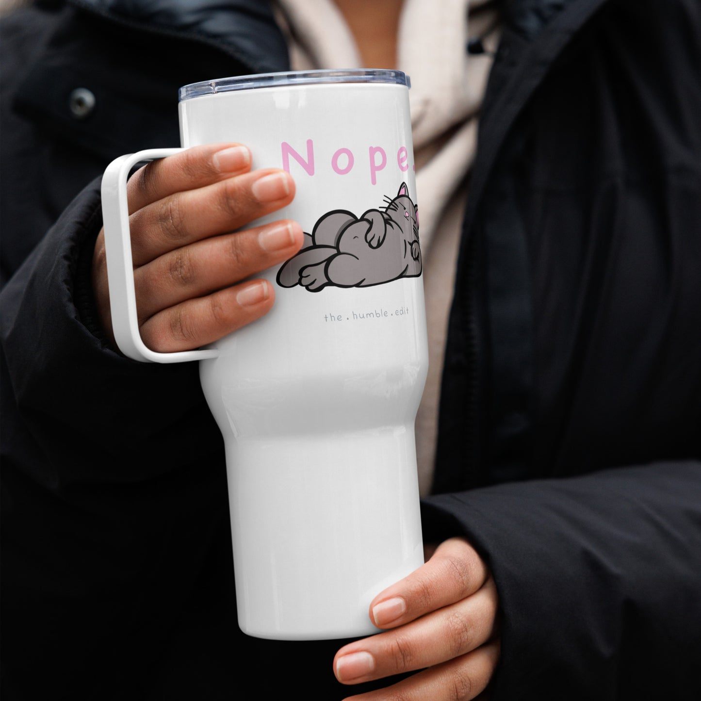 Nope. Cat - Travel Mug