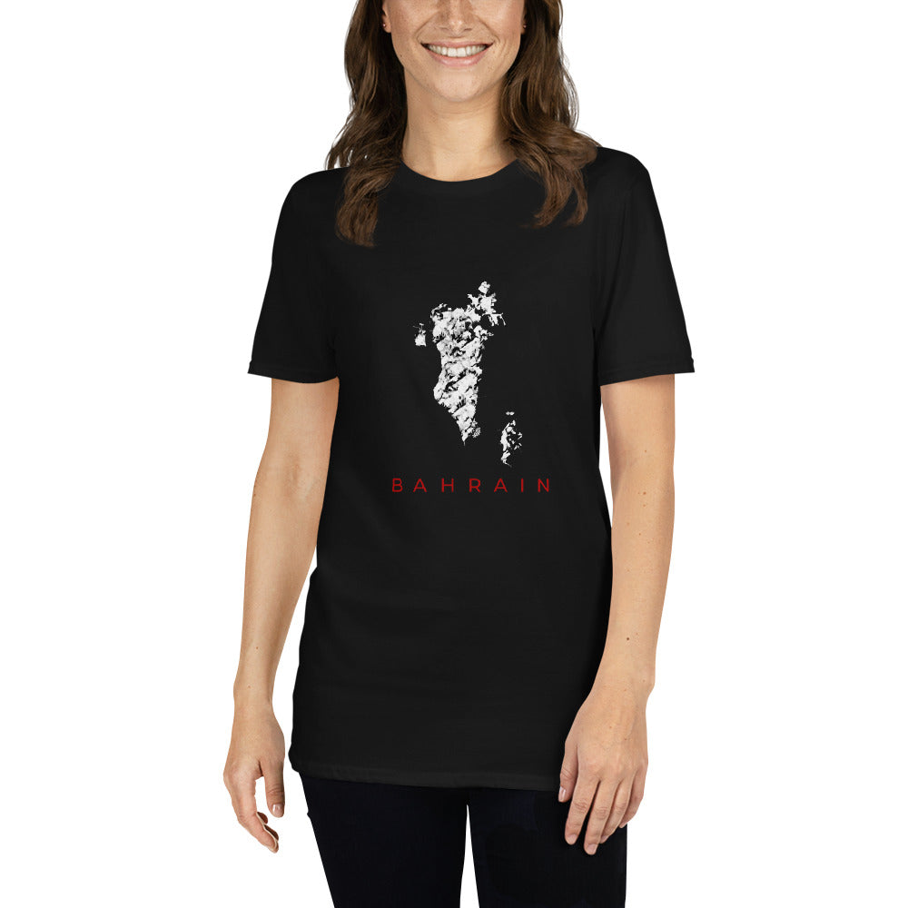 Bahrain Map Black & White - Unisex Softstyle T-Shirt