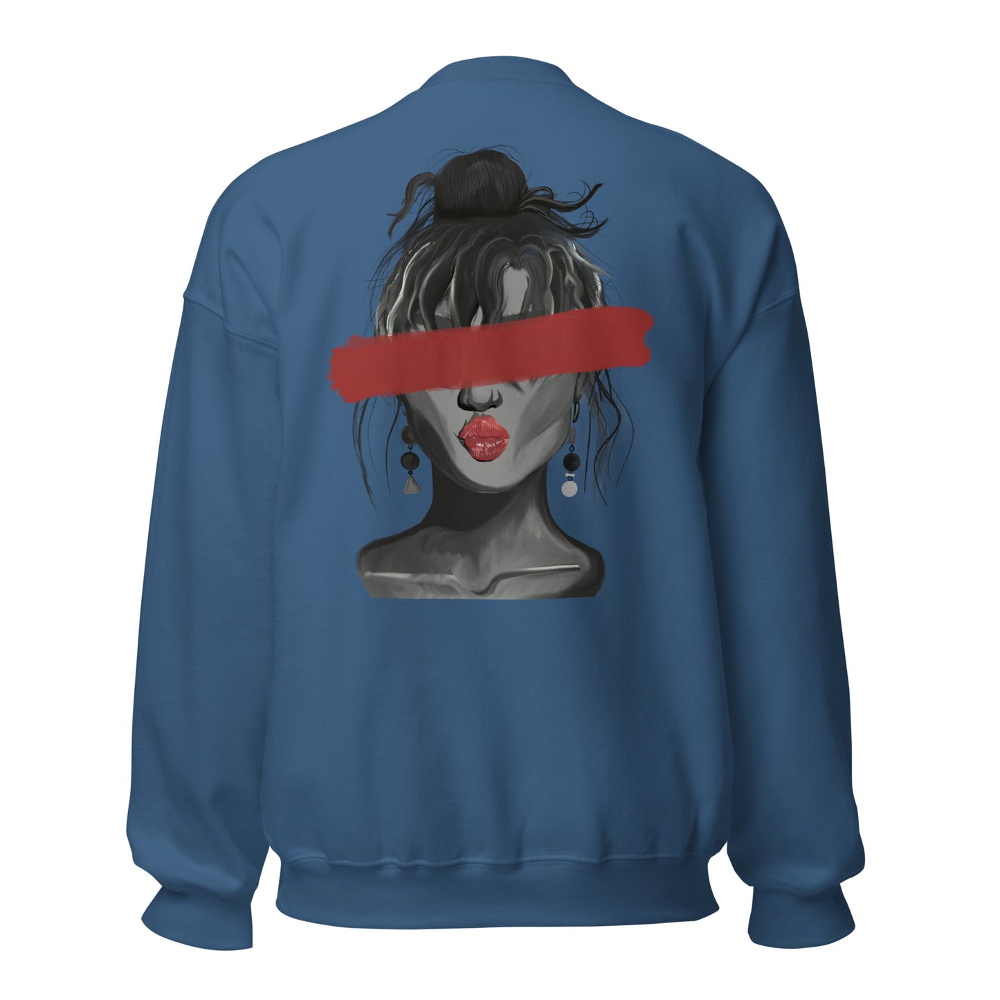 Mysterious Woman in Grey (Back) - Unisex Sweatshirt