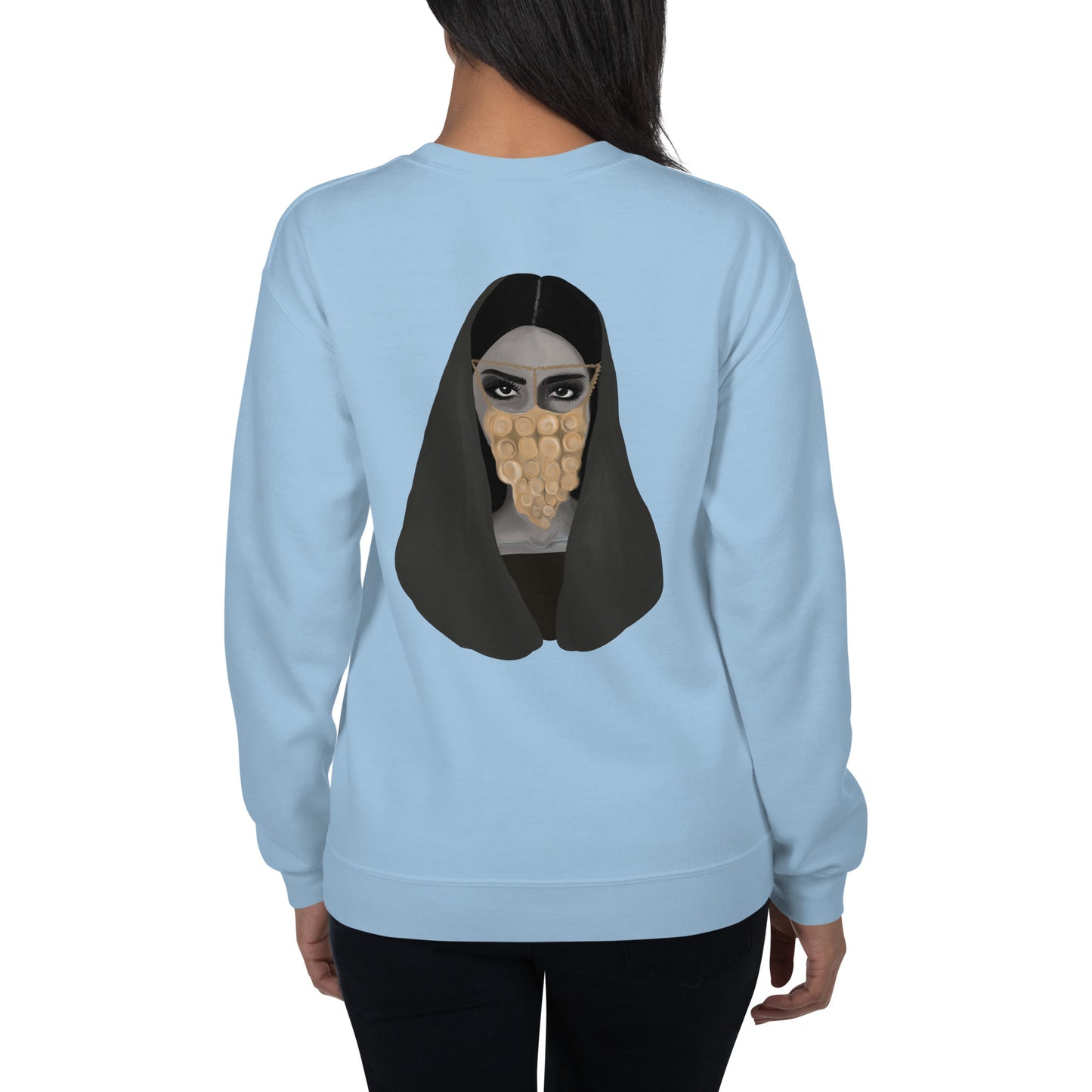 Woman in Golden Burqa (Back) - Unisex Sweatshirt