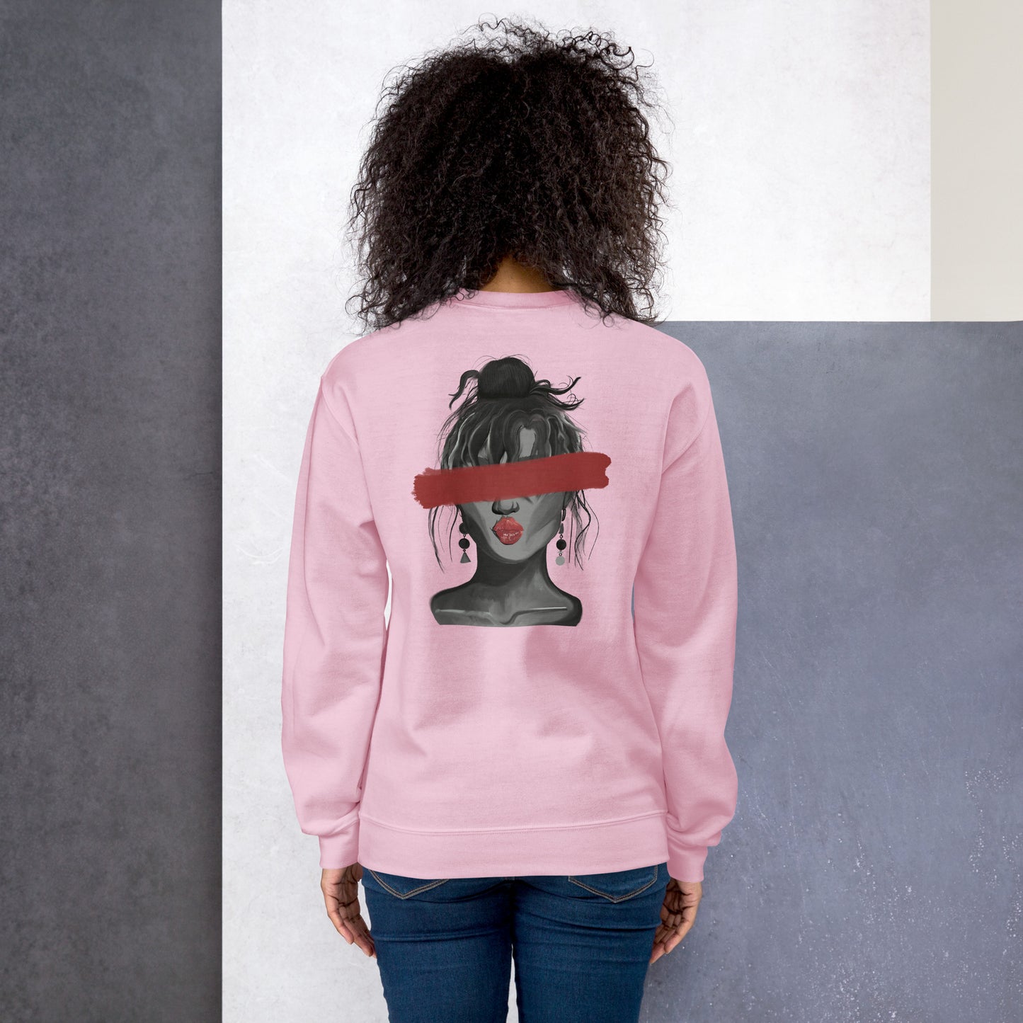 Mysterious Woman in Grey (Back) - Unisex Sweatshirt