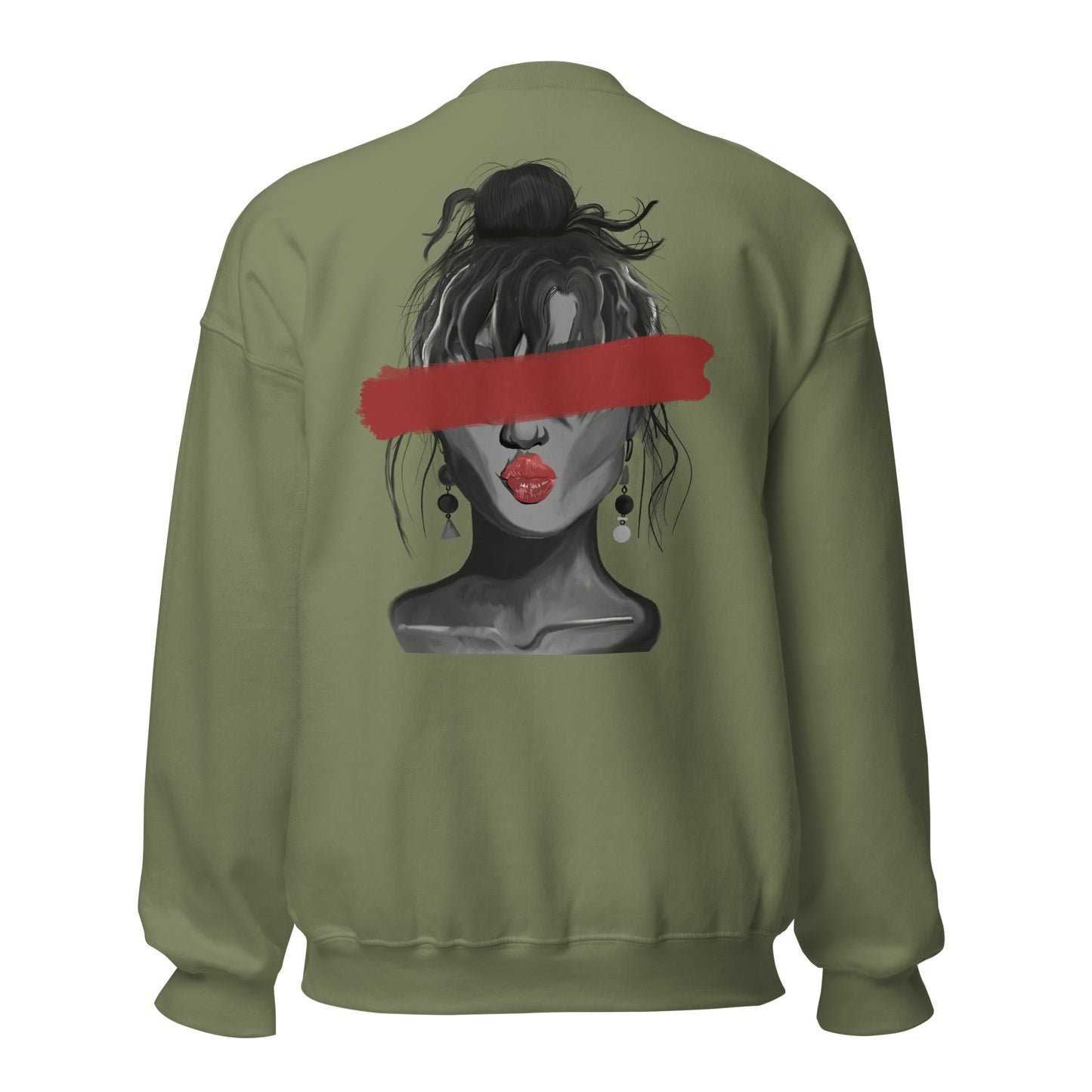 Mysterious Woman in Grey (Back) - Unisex Sweatshirt