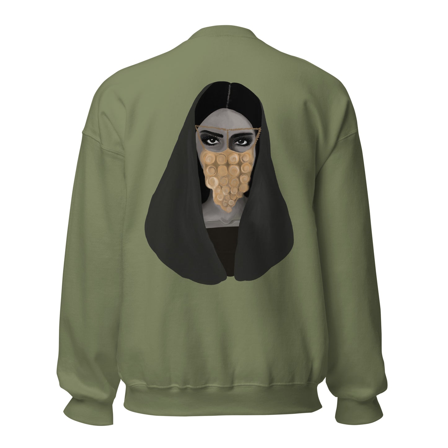 Woman in Golden Burqa (Back) - Unisex Sweatshirt