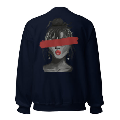 Mysterious Woman in Grey (Back) - Unisex Sweatshirt