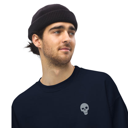 Grey Skull - Embroidered Unisex Sweatshirt