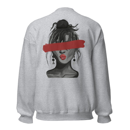 Mysterious Woman in Grey (Back) - Unisex Sweatshirt