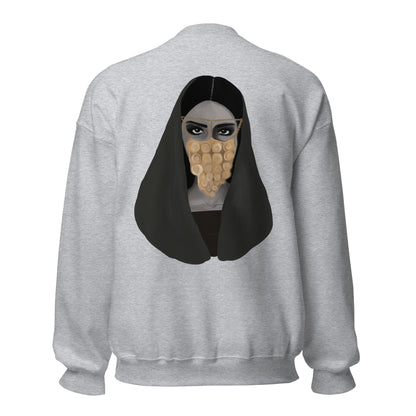 Woman in Golden Burqa (Back) - Unisex Sweatshirt