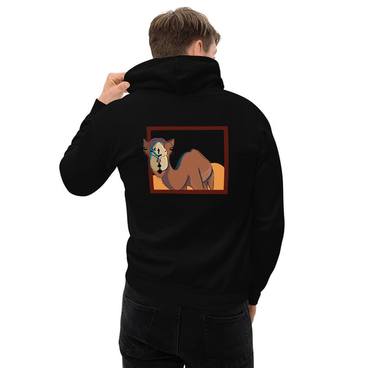 Camel with Frame (Back) - Lightweight Unisex Hoodie