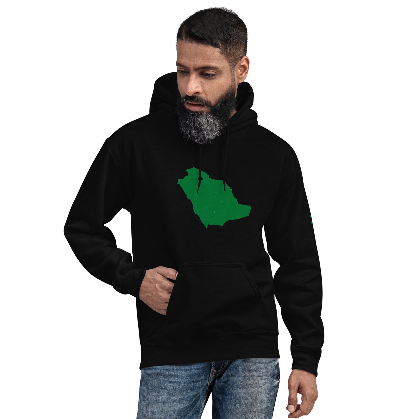 Saudi Arabia Map (Arabic) - Lightweight Unisex Hoodie