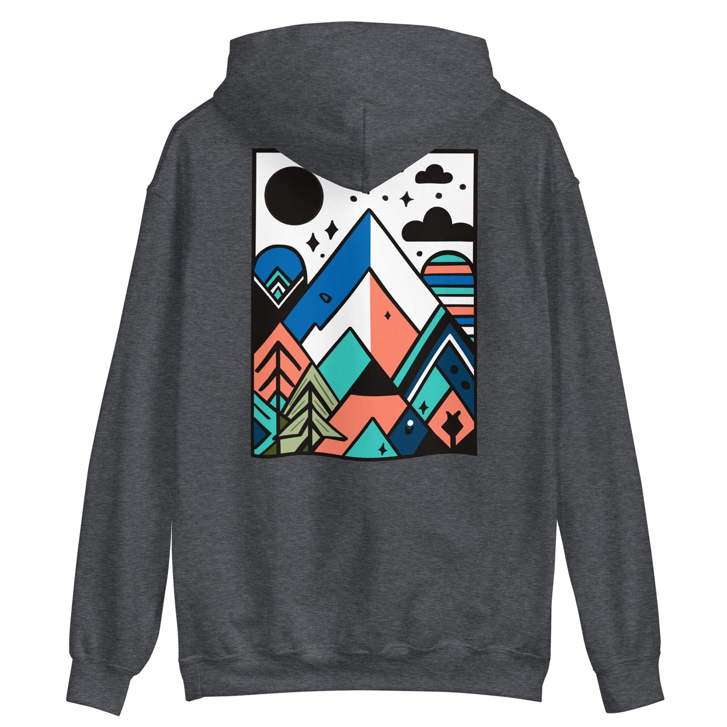 Mountain Landscape (Back) - Lightweight Unisex Hoodie