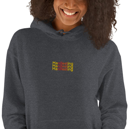 Manifesting - Embroidered Lightweight Unisex Hoodie