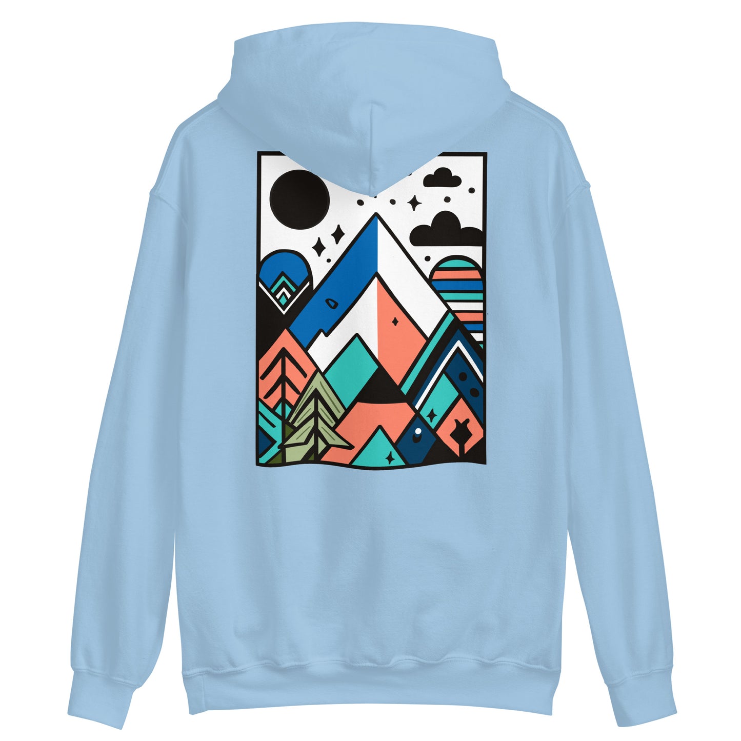 Mountain Landscape (Back) - Lightweight Unisex Hoodie