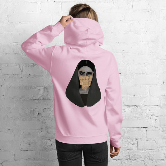 Woman in Golden Burqa (Back) - Lightweight Unisex Hoodie