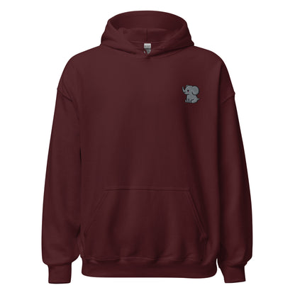 Elephant - Embroidered Lightweight Unisex Hoodie