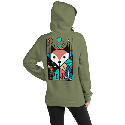 Fox (Back) - Lightweight Unisex Hoodie