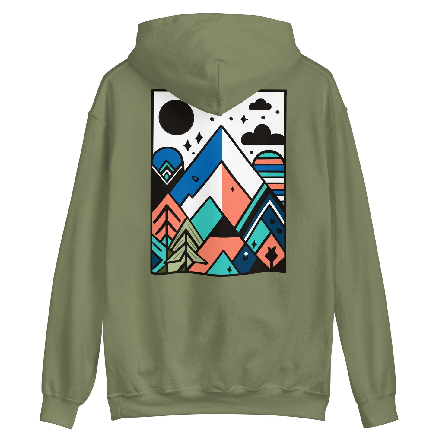 Mountain Landscape (Back) - Lightweight Unisex Hoodie