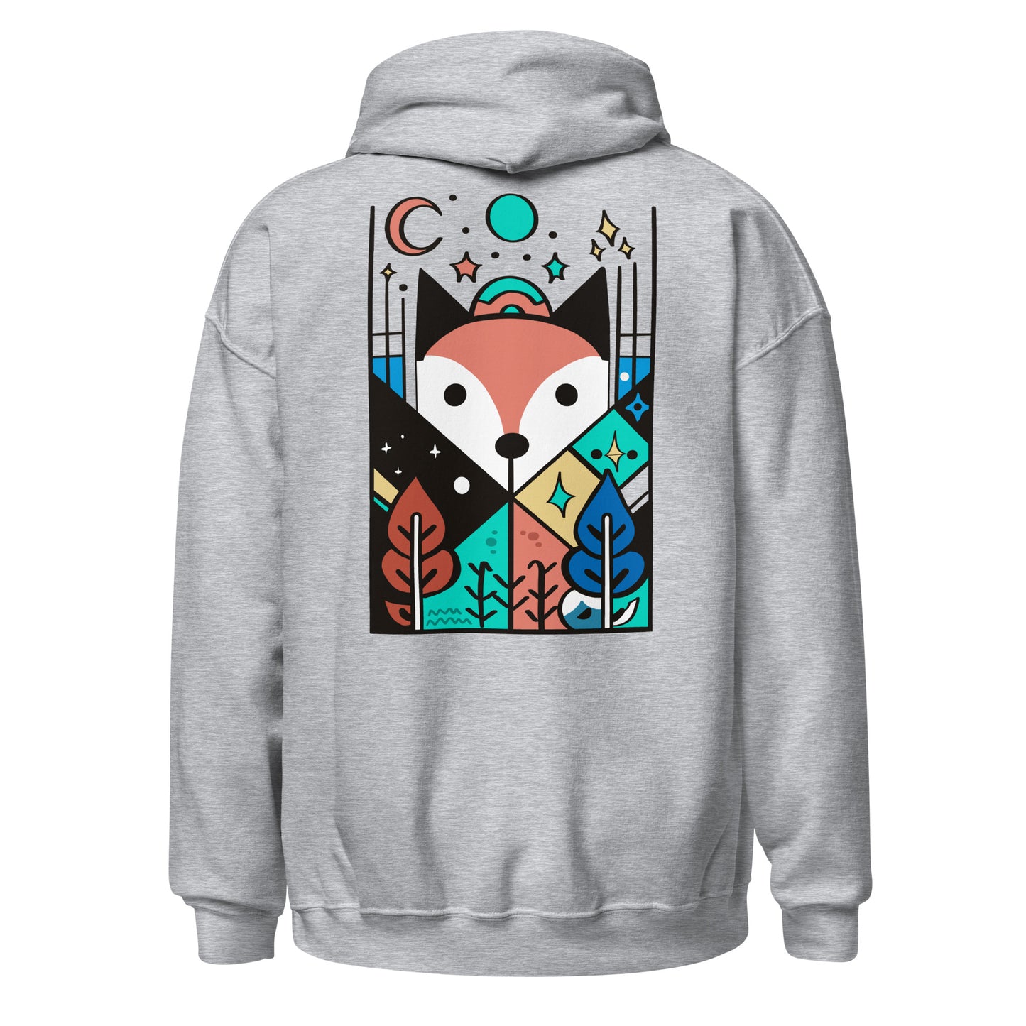 Fox (Back) - Lightweight Unisex Hoodie