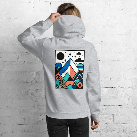 Mountain Landscape (Back) - Lightweight Unisex Hoodie