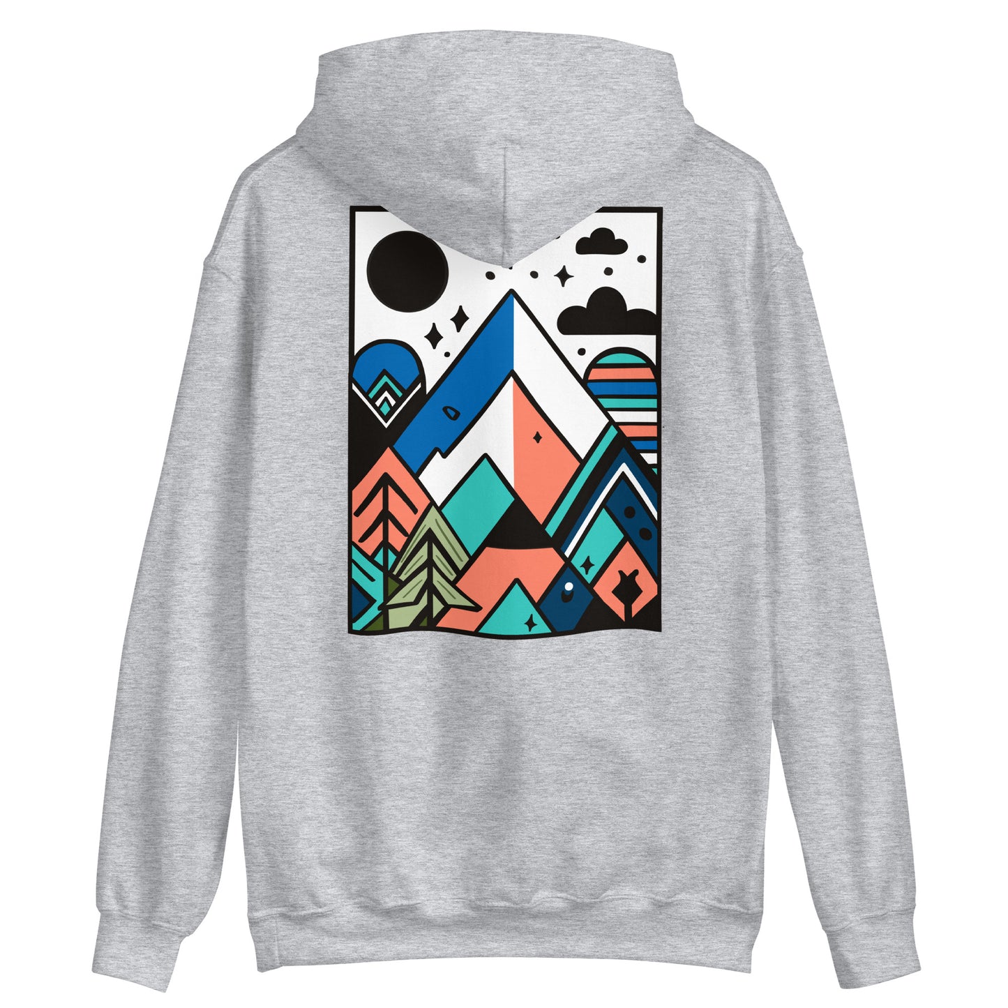 Mountain Landscape (Back) - Lightweight Unisex Hoodie