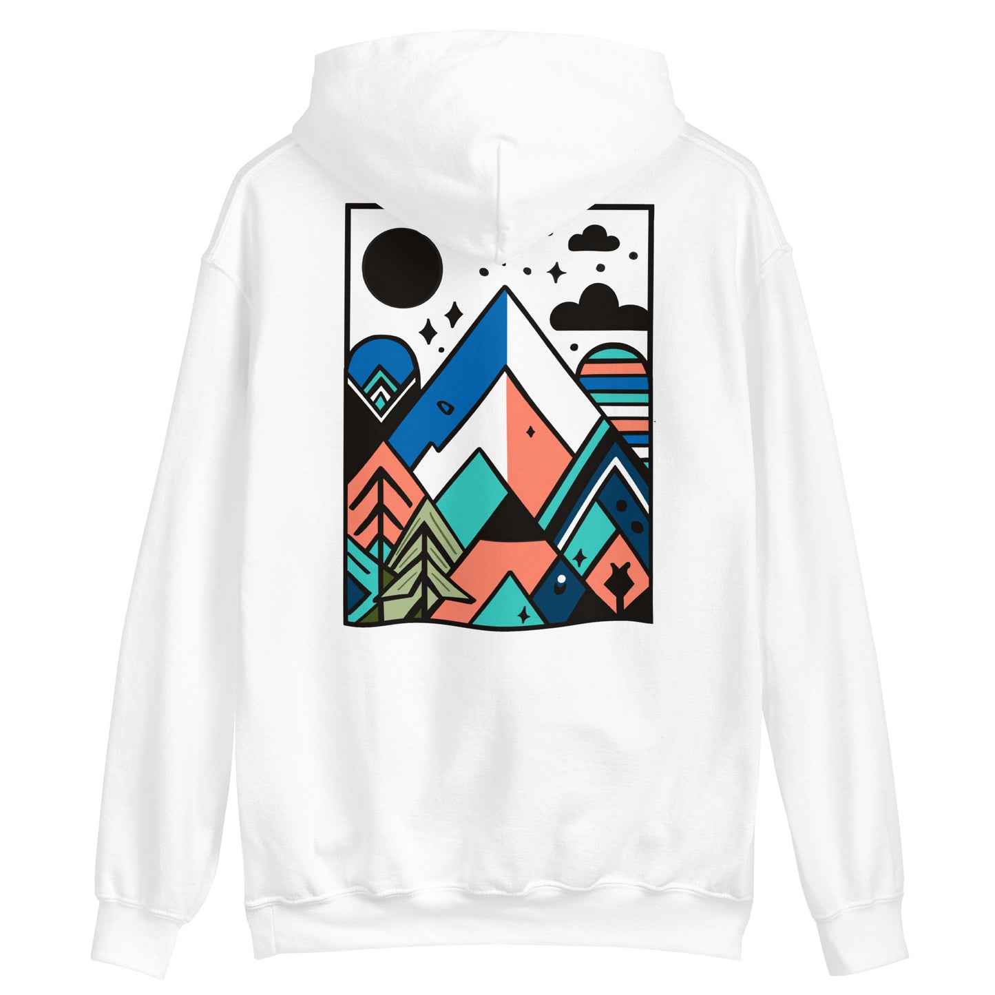 Mountain Landscape (Back) - Lightweight Unisex Hoodie