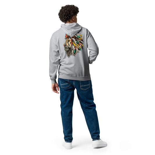 Lion (Back) - Lightweight Unisex Zip Hoodie