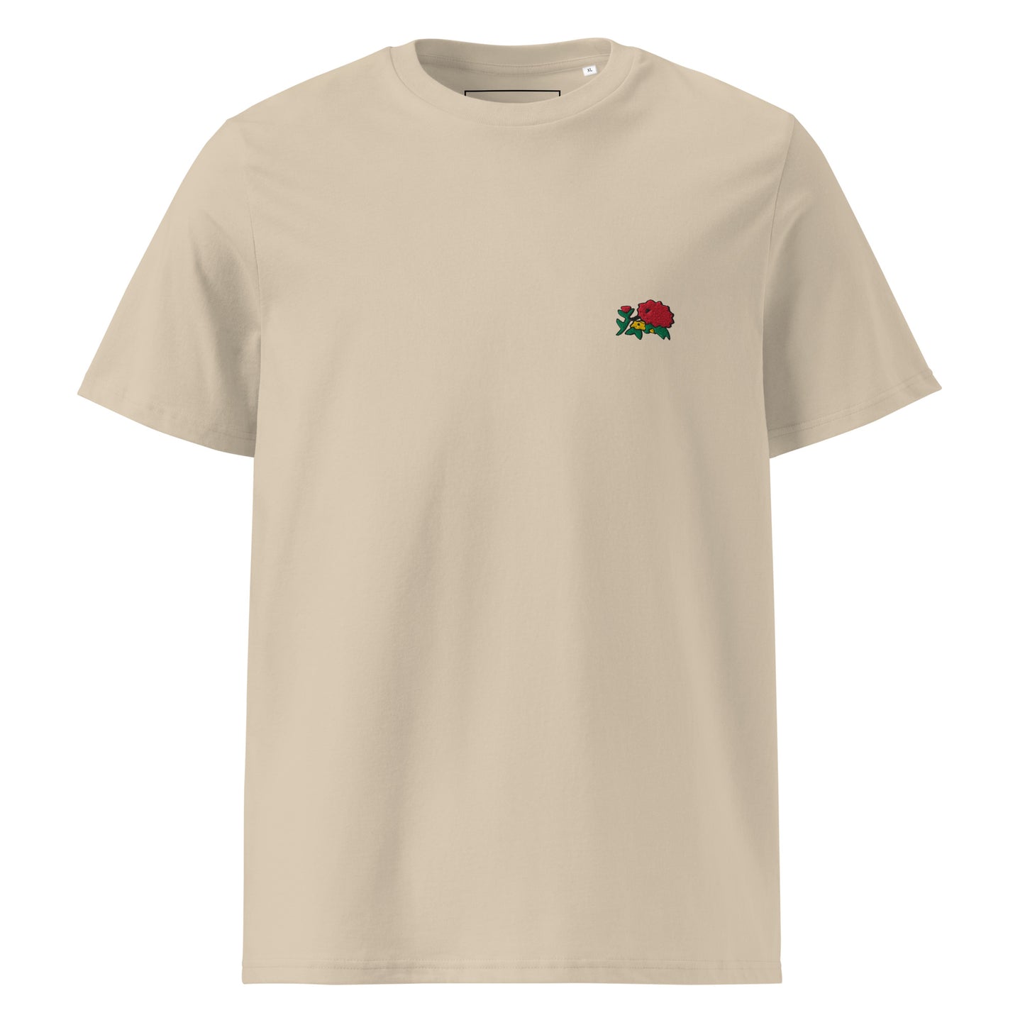 Flower (small) - Embroidered Unisex Organic Cotton T-shirt