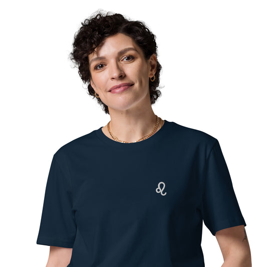 Taurus Sign (small) - Embroidered Unisex Organic Cotton T-shirt