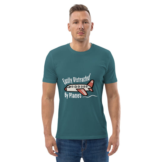 Easily Distracted By Planes - Unisex Organic Cotton T-shirt