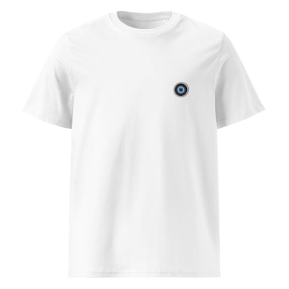 Blue Eyed Amulet - Embroidered Unisex Organic Cotton T-shirt